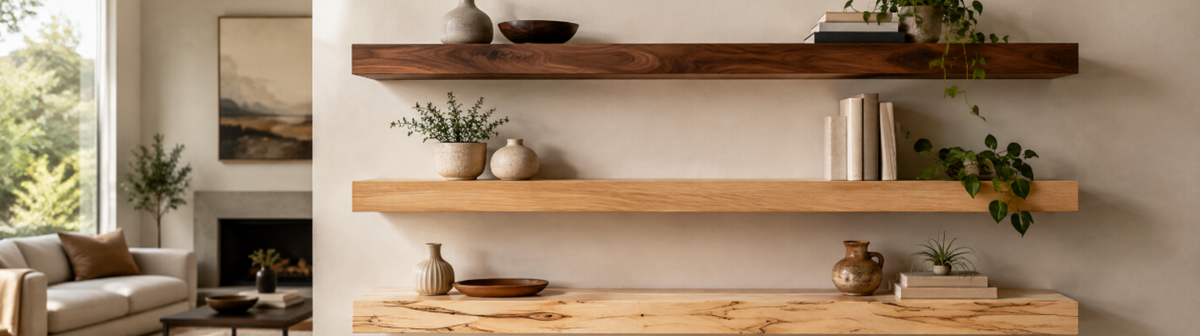 Solid Wood Floating Shelves