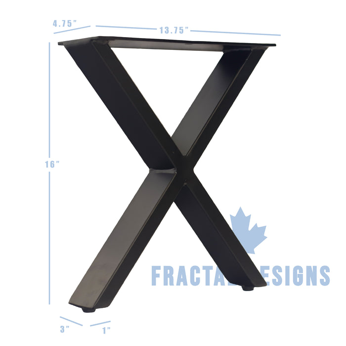 Patas para muebles en forma de X de 16" - 13,5" de ancho