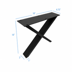 16” X Shape Furniture Legs - 18" wide, 1 Pair