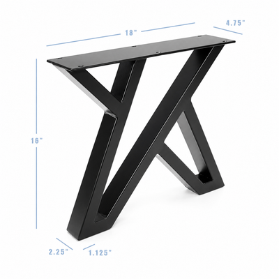 Patas para muebles en forma de zigzag de 16" y 18" de ancho, 1 par