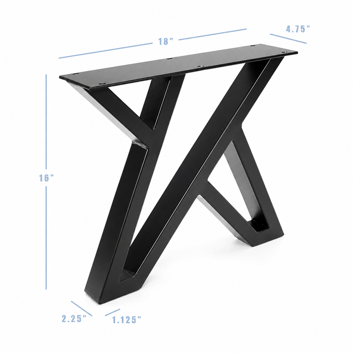 16” Zig Zag Shape Furniture Legs 18" Wide, 1 Pair