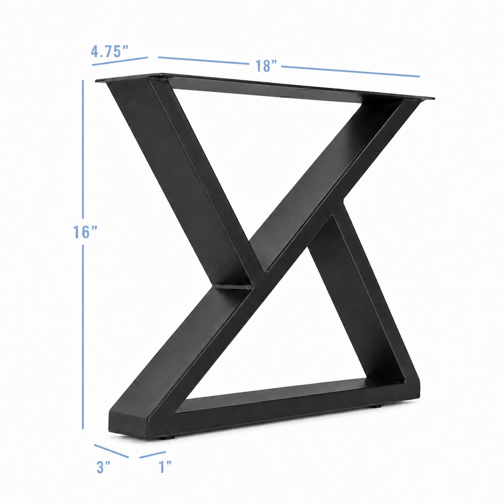 16” Z Shape Furniture Legs - 18" Wide, 1 Pair
