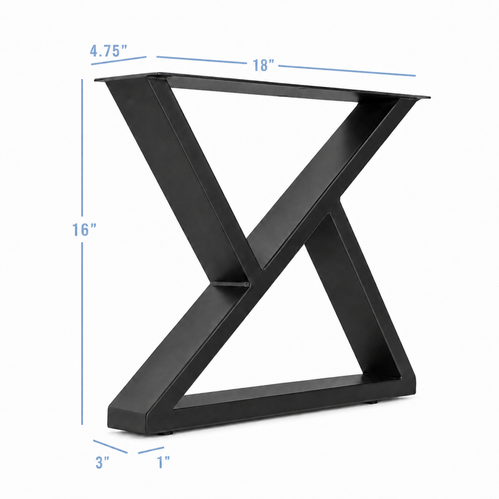 16” Z Shape Furniture Legs - 18" Wide, 1 Pair