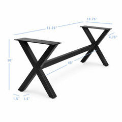 16” X-Cross Furniture Base -  13.75" Wide, 1 Set (Legs + Cross)