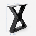 Patas de mueble en X estilo rústico de 16" - 13.75" de ancho, 1 par