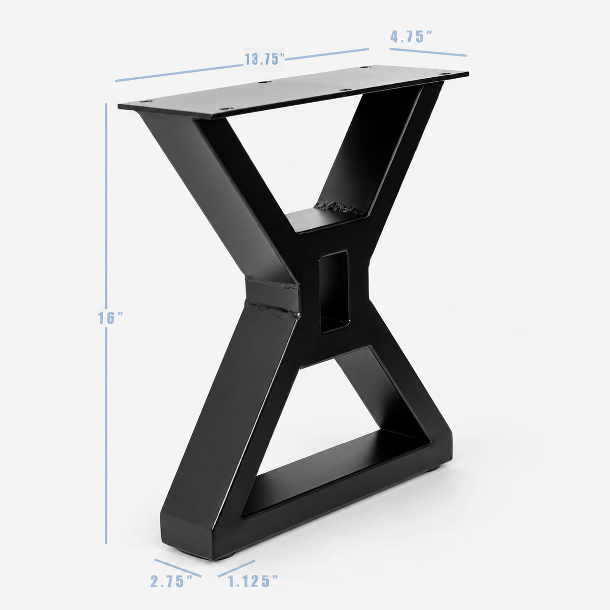 Pieds de meuble en forme de X pour table de ferme 16" – Largeur 13,75", 1 paire