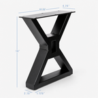 Patas de mueble en X estilo rústico de 16" - 13.75" de ancho, 1 par