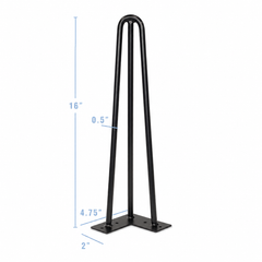 16" Hairpin Furniture Legs, Set/4
