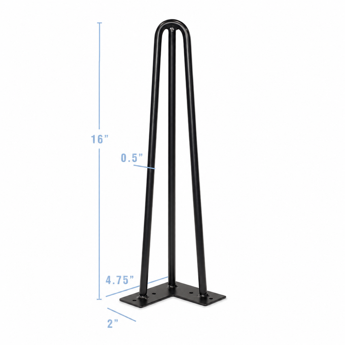 16" Hairpin Furniture Legs, Set/4
