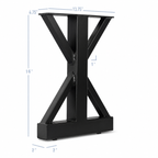 16” Hourglass Shape Furniture Legs -  13.75" Wide, 1 Pair