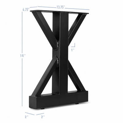 Patas para Muebles en Forma de Reloj de Arena de 16” - 13.75" de Ancho, 1 Par