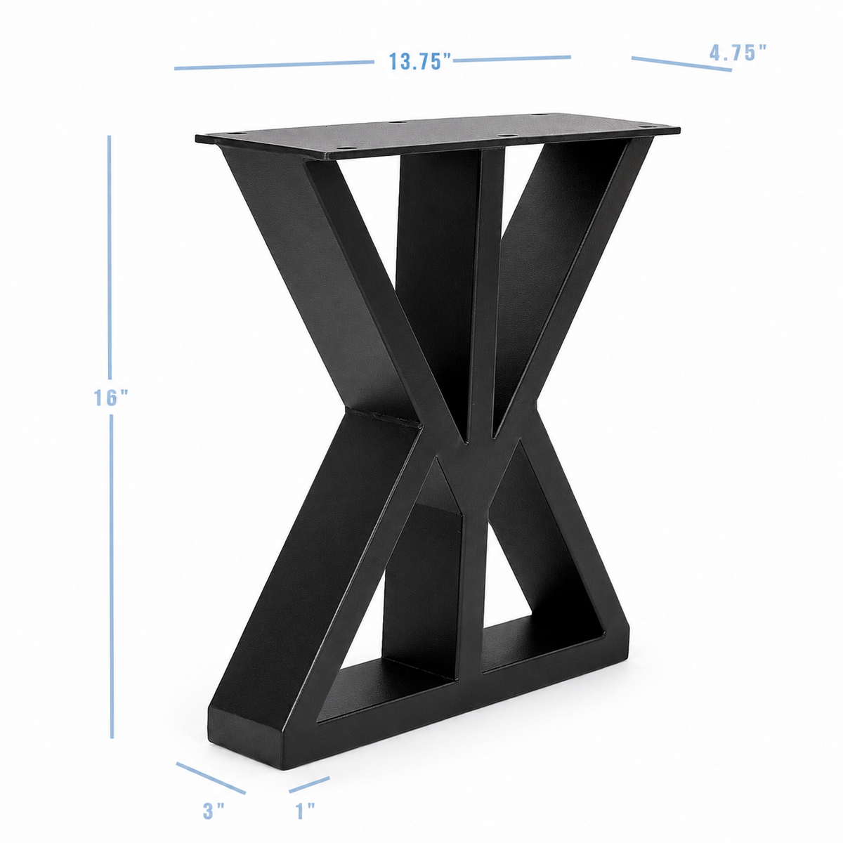 16” Keystone Shape Furniture Legs - 13.75" wide, 1 Pair