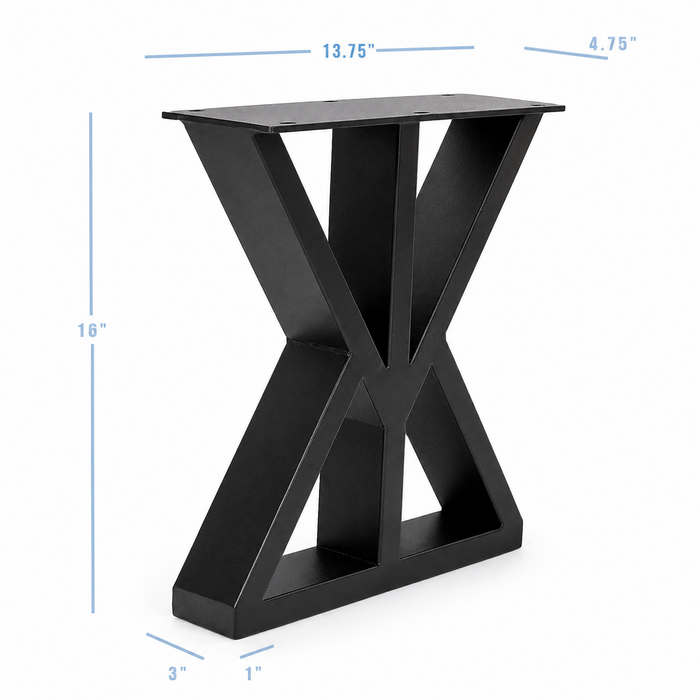 16” Keystone Shape Furniture Legs - 13.75" wide, 1 Pair