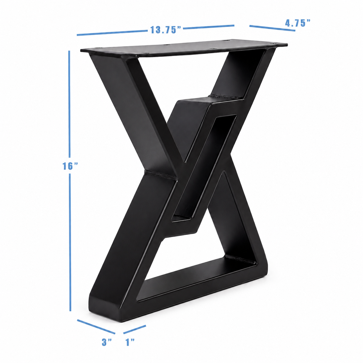 16” Parallelogram Shape Furniture Legs - 13.75" wide, 1 Pair