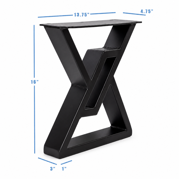 16” Parallelogram Shape Furniture Legs - 13.75" wide, 1 Pair