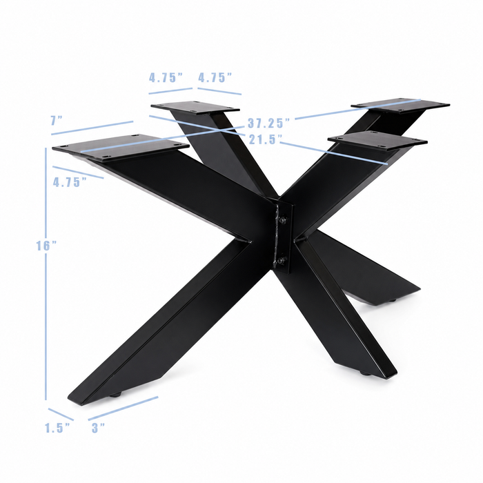 16” Starburst Furniture Base 21.5"X37.25", 1 Set