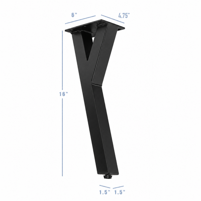 Patas para muebles en forma de Y de 16", juego de 4