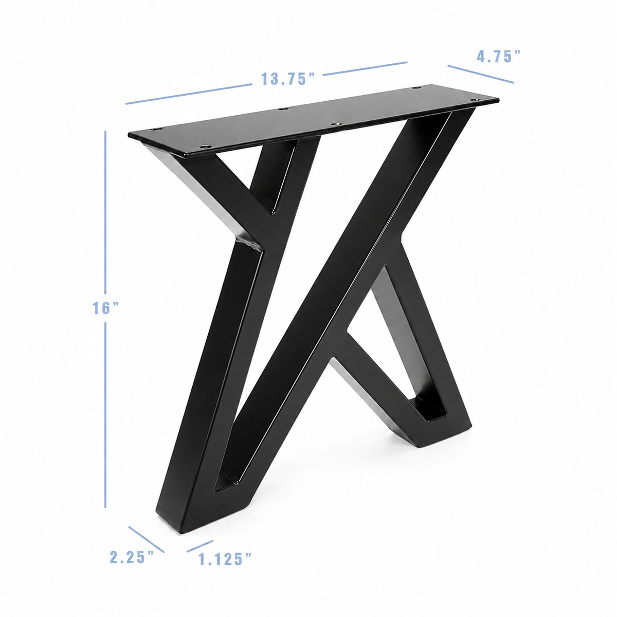 Pieds de meuble Zig Zag 16" de haut, 13,75" de large, 1 paire