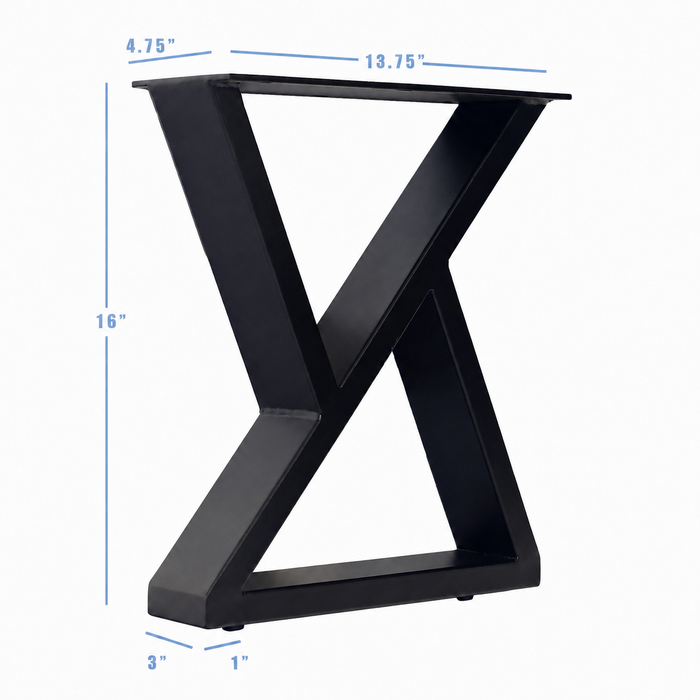 16” Z Shape Furniture Legs - 13.75" Wide, 1 Pair