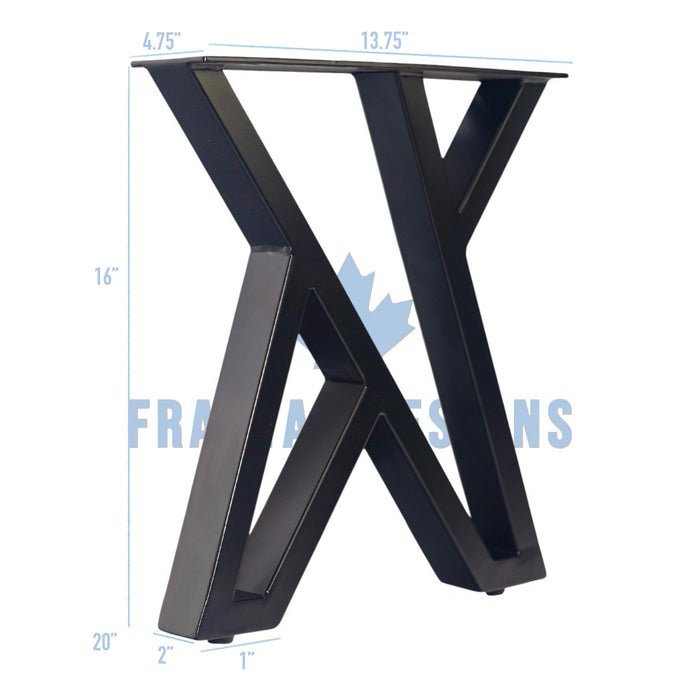 Patas para muebles en forma de zigzag de 16" y 13,5" de ancho, 1 par