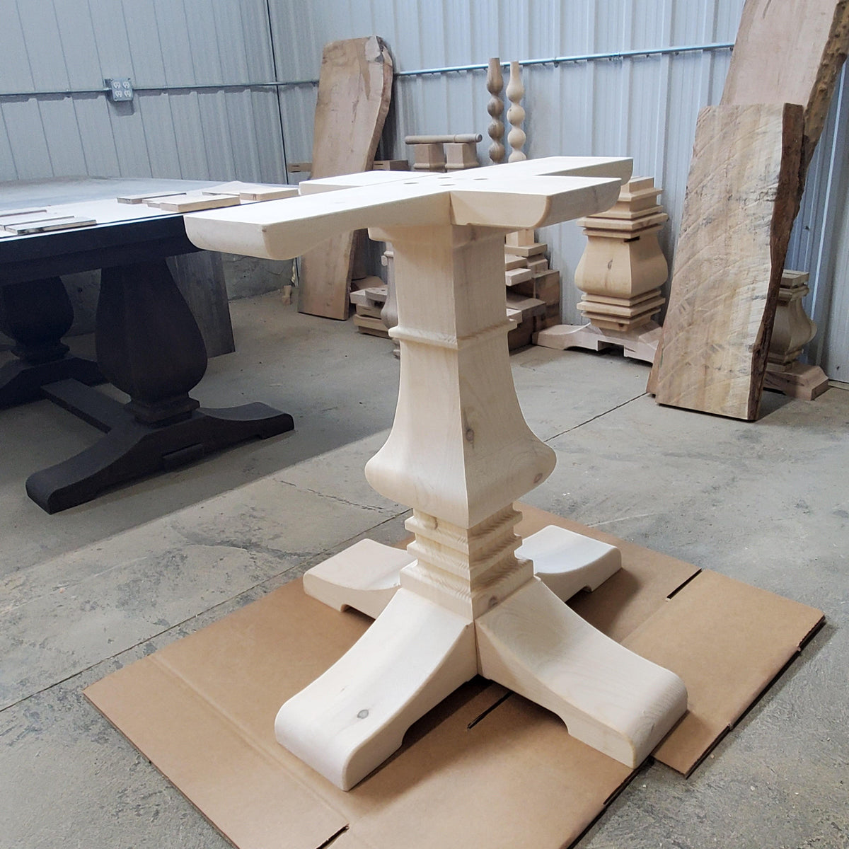 Wooden Pub Height Chalice Table Base/Leg - Fractal Designs Inc