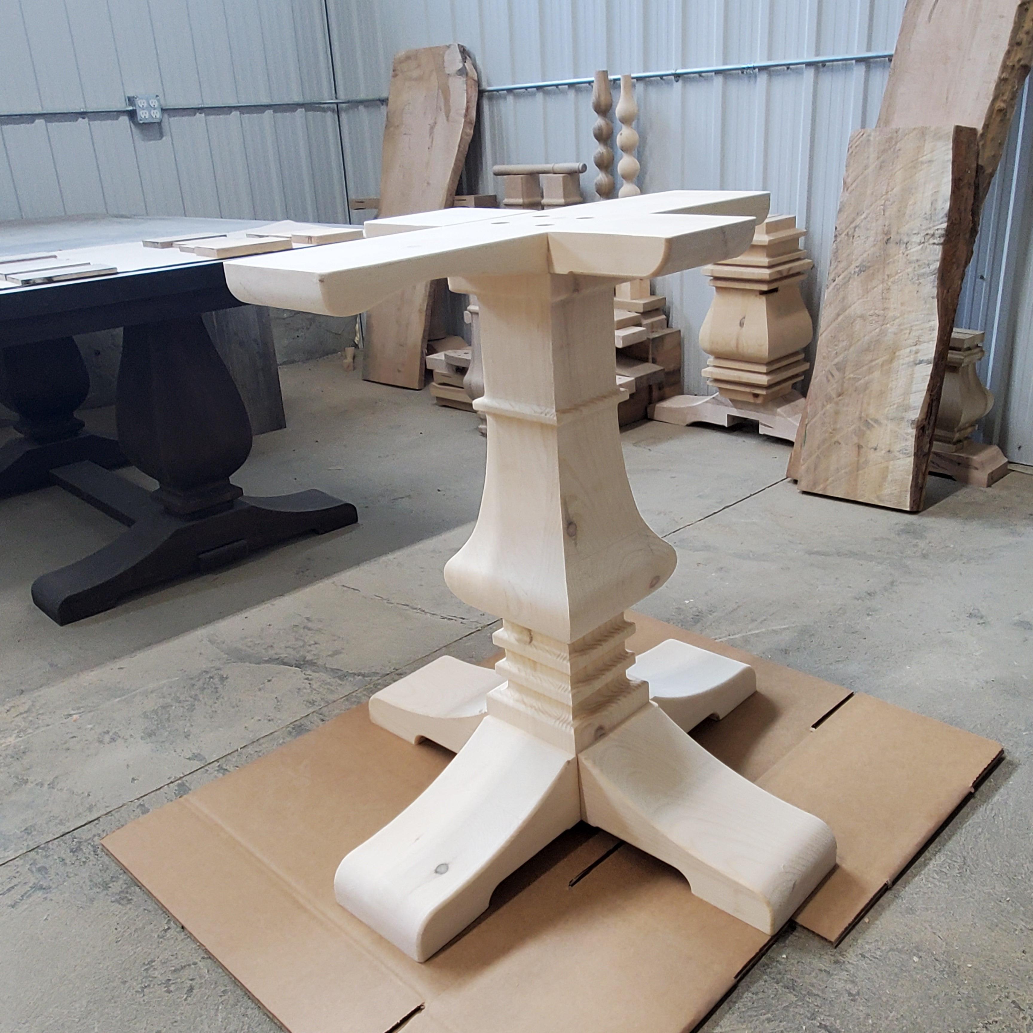 Wooden Pub Height Chalice Table Base/Leg - Fractal Designs Inc