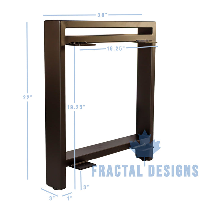 22” Rectangle Legs with Shelf Bracket 20" Wide