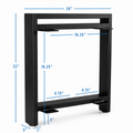 Pieds rectangulaires de 22 po avec support d'étagère de 20 po de large, 1 paire