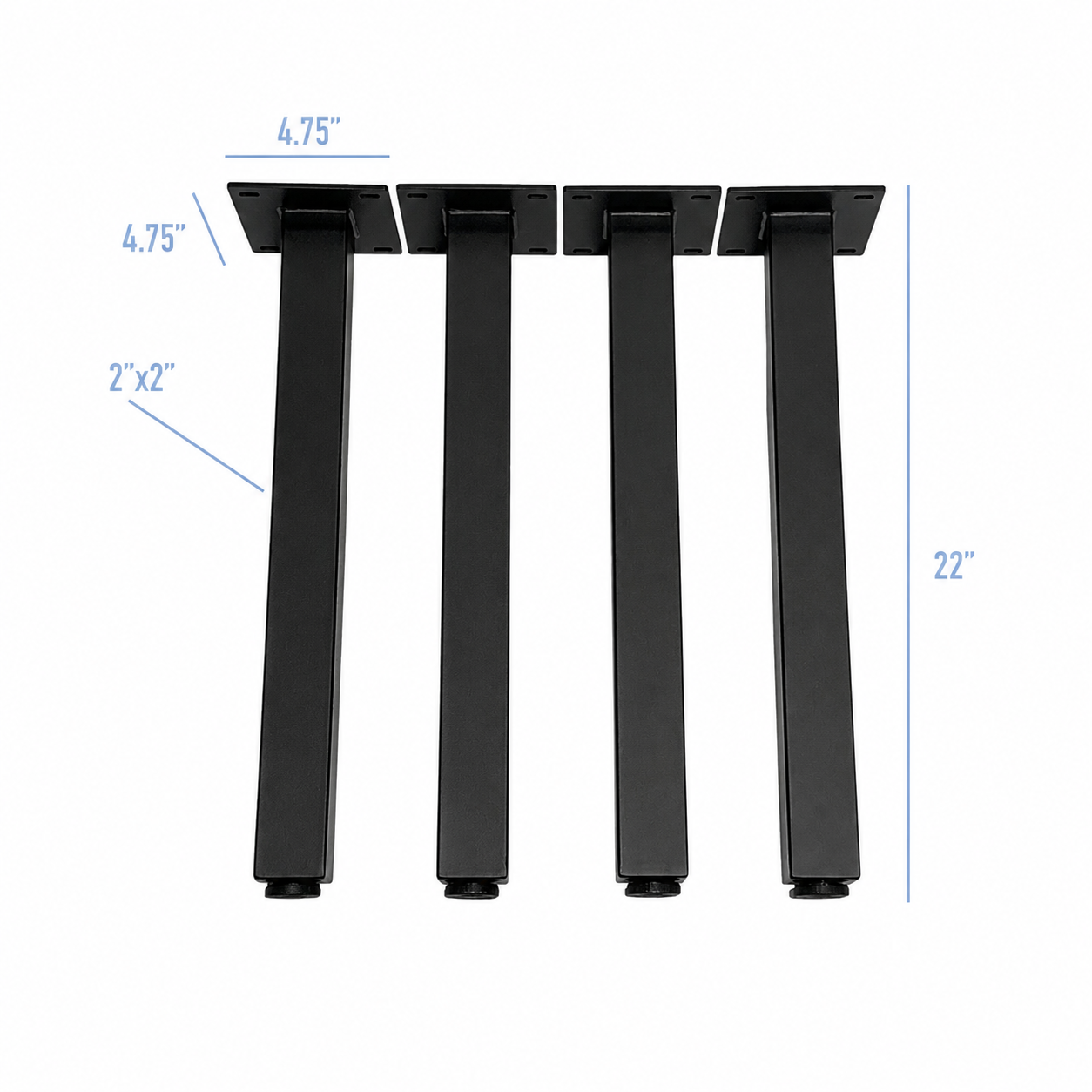 Patas para muebles en forma de Z de 22" - 13,5" de ancho