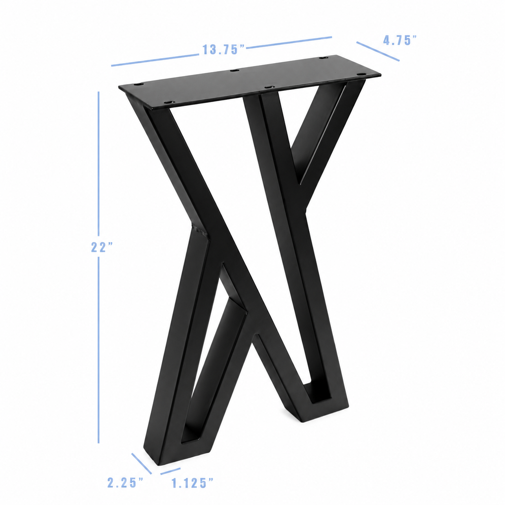 Patas para Muebles en Zig Zag de 22” - 13.75" de ancho, 1 Par