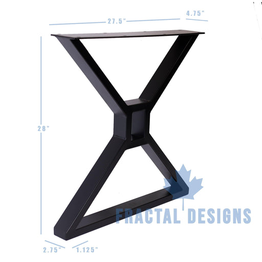 28” Farm House X Shape Furniture Legs, 1 Pair - Fractal Designs Inc