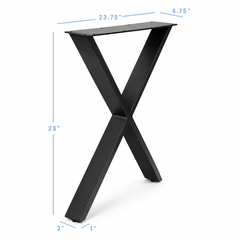 28” X Shape Furniture Legs - 23.75" Wide, 1 Pair