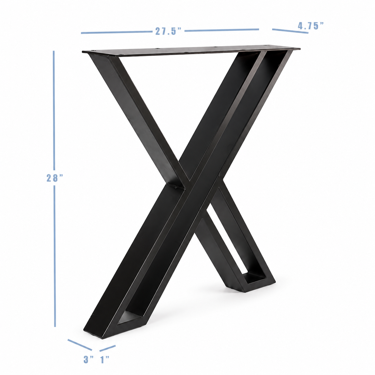 28” Double X Shape Furniture Legs, 1 Pair