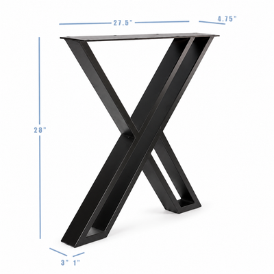 28” Double X Shape Furniture Legs, 1 Pair
