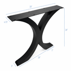 28” Flowy X Shape Furniture Legs, 1 Pair