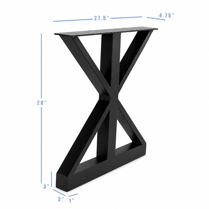 28” Hourglass Shape Furniture Legs, 1 Pair