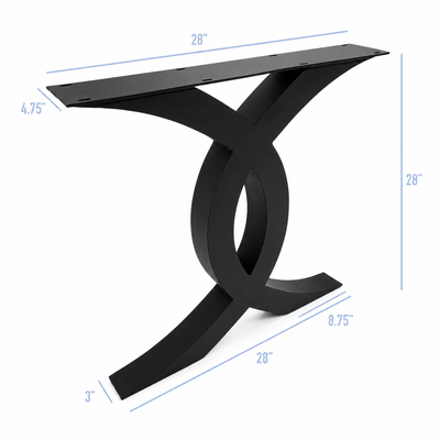 28” Mirrored C Shape Furniture Legs, 1 Pair