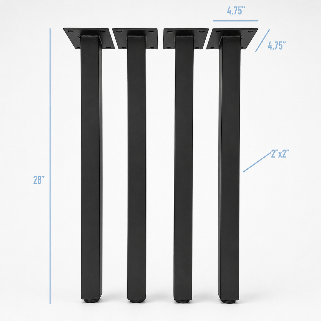 28” Square Post Legs, Set/4
