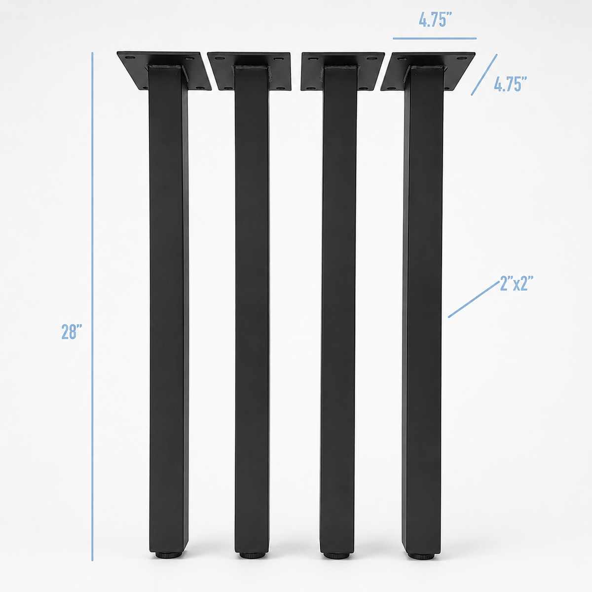 28” Square Post Legs, Set/4