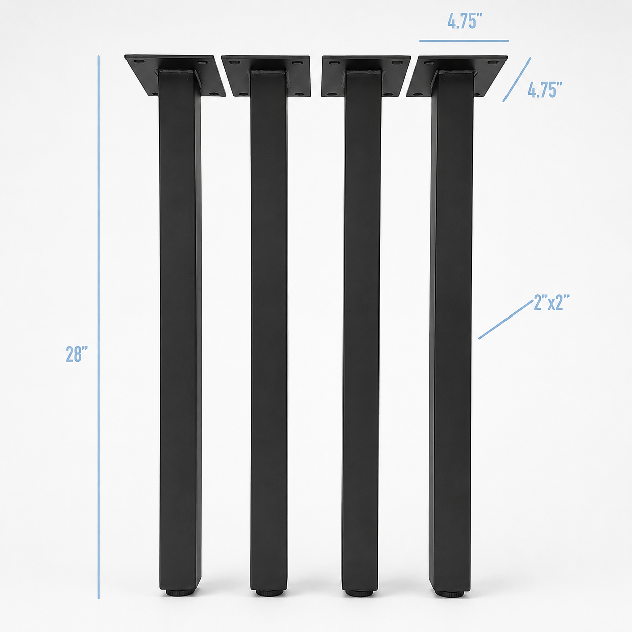 28” Square Post Legs, Set/4