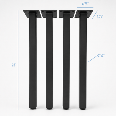 28” Square Post Legs, Set/4