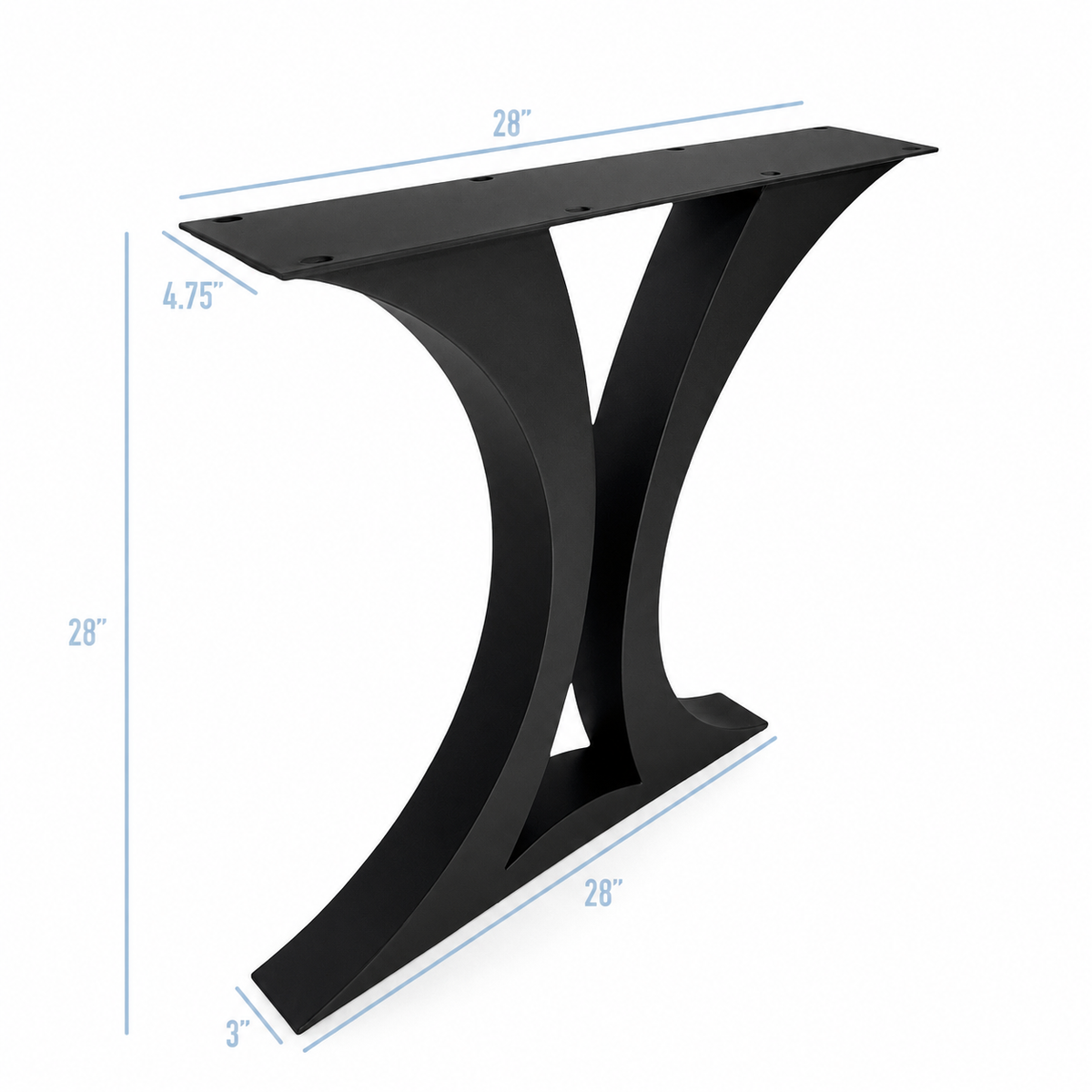 28” Flowy Spaced X Furniture Legs