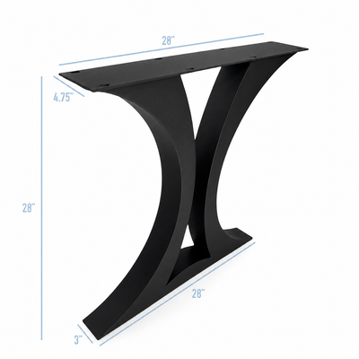 28” Flowy Spaced X Furniture Legs