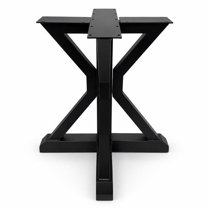 Base de table ronde à tréteaux en métal de 28 po, 1 base