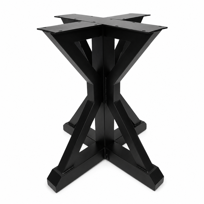 Base de table ronde à tréteaux en métal de 28 po, 1 base