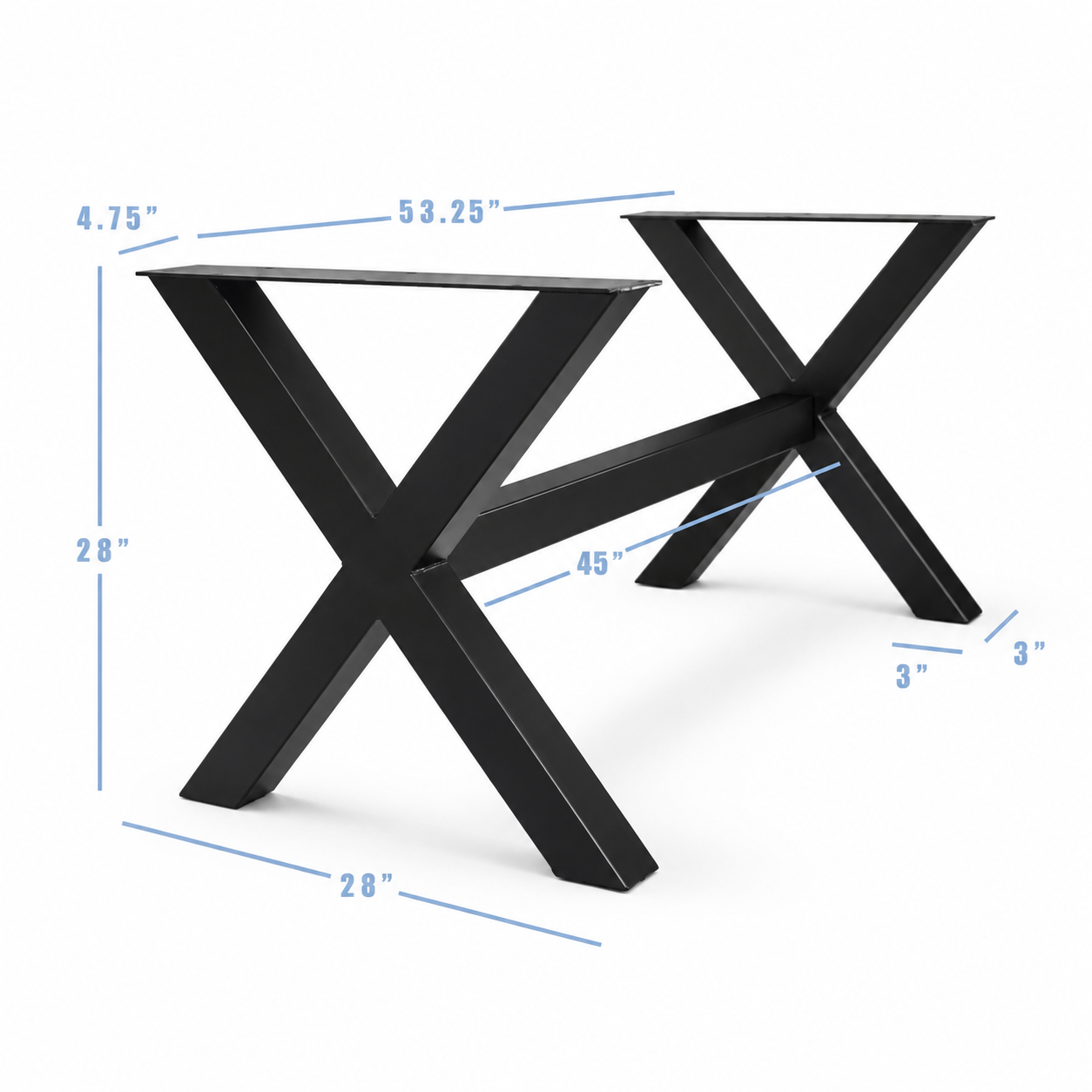 28” X-Cross Furniture Base, 1 Set (Legs + Cross)