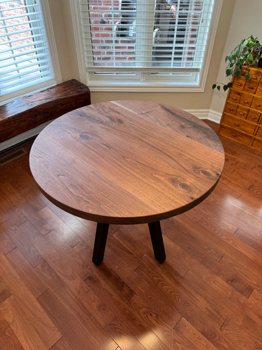 Custom Made Round Walnut Table