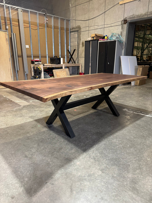 Live edge walnut dining table 96L 46W (curly)