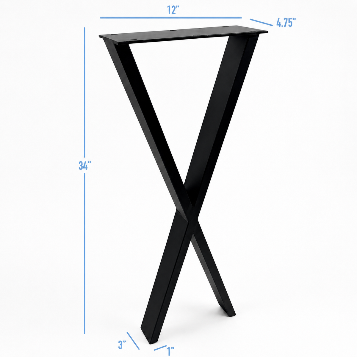 34” X Shape Furniture Legs 12" Wide, 1 Pair