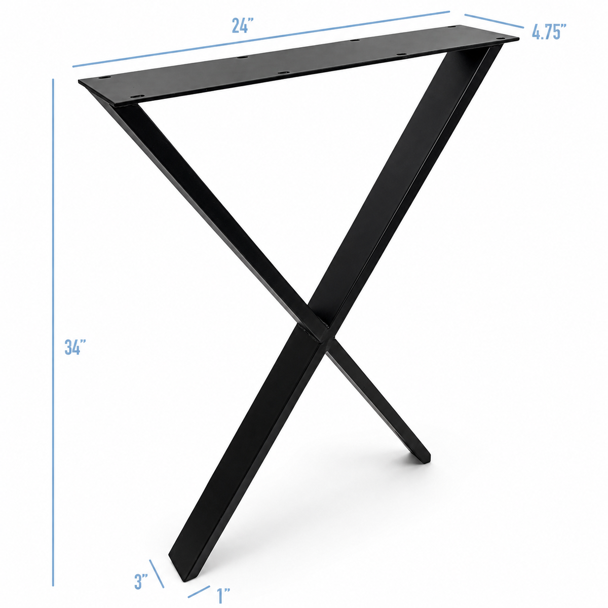 34” X Shape Furniture Legs 24" Wide, 1 Pair